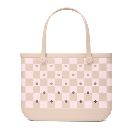Original Bogg Bag - Checkered Linen/ Pink Marshmallow